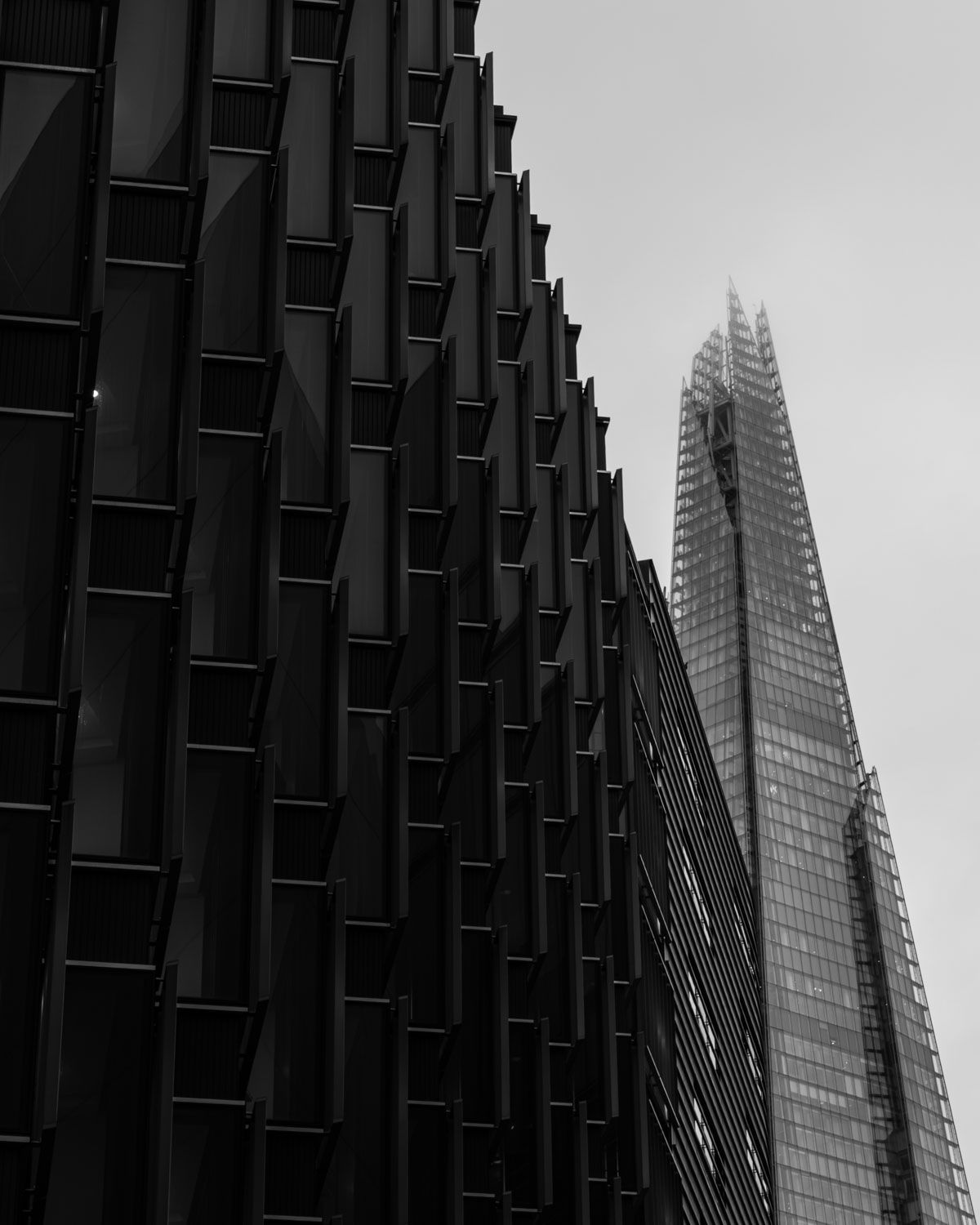 London UK modern minimal street skyline blackandwhite