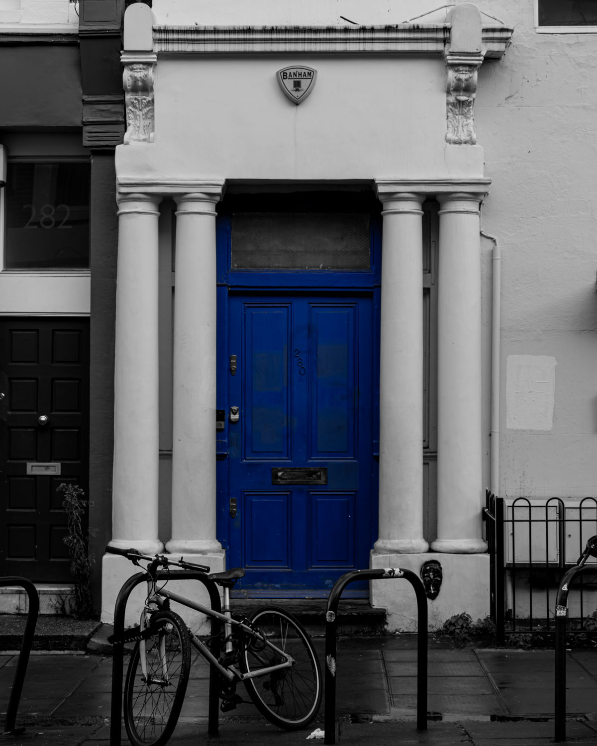 London UK modern minimal street skyline blackandwhite